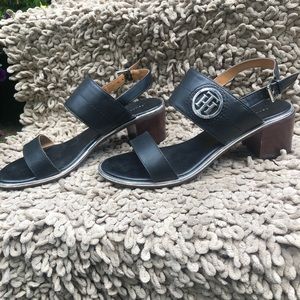 Tommy Hilfinger Black Low Heel Dress Sandal